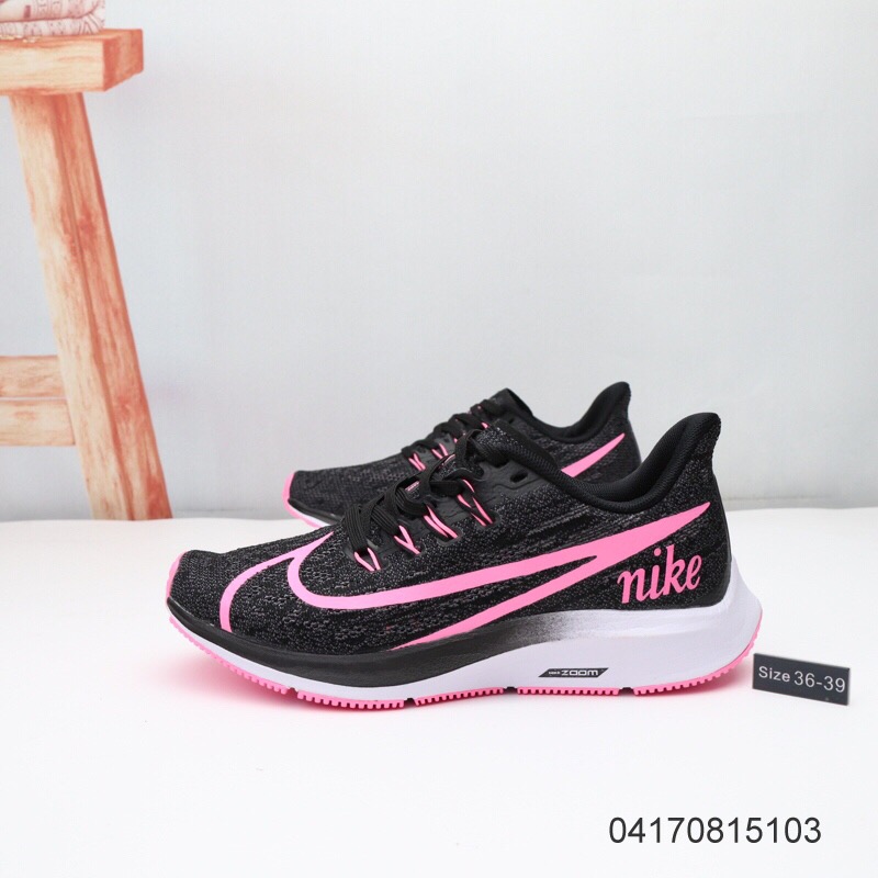 Women Nike Air Zoom Pegasus Black Peach Shoes - Click Image to Close